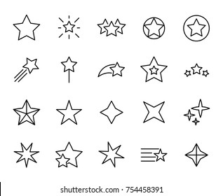 Premium set of star line icons. Simple pictograms pack. Stroke vector illustration on a white background. Modern outline style icons collection. 