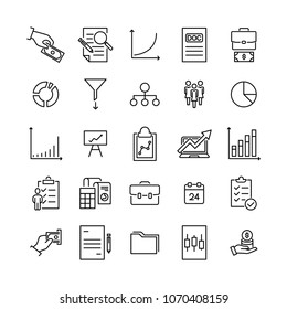 Premium set of strategy line icons. Simple pictograms pack. Stroke vector illustration on a white background. Modern outline style icons collection. 