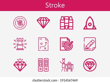 Premium set of stroke line icons. Simple stroke icon pack. Stroke vector illustration on a white background. Modern outline style icons collection of Housekeeping, Crayons, Quality, Documentation