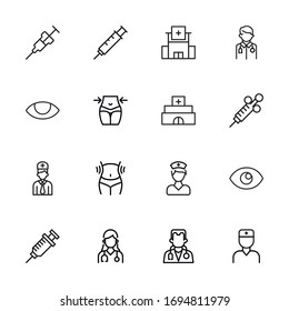 Premium set of surgery line icons. Web symbols for web sites and mobile app. Modern vector symbols, isolated on a white background. Simple thin line signs.