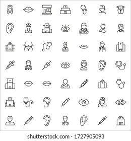 Premium set of surgery line icons. Web symbols for web sites and mobile app. Modern vector symbols, isolated on a white background. Simple thin line signs.