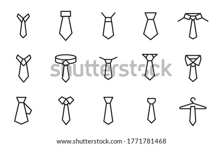 Premium set of tie line icons. Web symbols for web sites and mobile app. Modern vector symbols, isolated on a white background. Simple thin line signs.