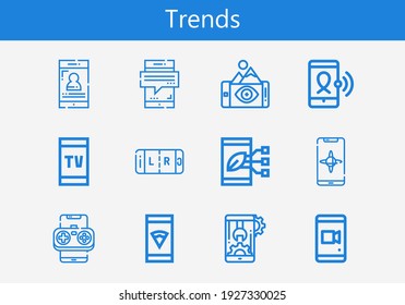 Premium set of trends line icons. Simple trends icon pack. Stroke vector illustration on a white background. Modern outline style icons collection of Smartphone