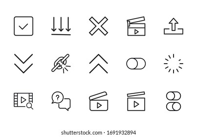 Premium set of UI line icons. Web symbols for web sites and mobile app. Modern vector symbols, isolated on a white background. Simple thin line signs.