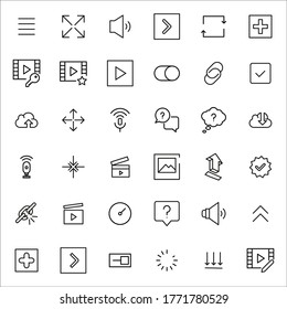 Premium-Set von UI-Line-Symbolen. Web-Symbole für Webseiten und mobile App. Moderne Vektorsymbole einzeln auf weißem Hintergrund. Einfache Dünnzeilenzeichen.