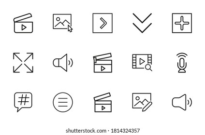 Premium set of UI line icons. Web symbols for web sites and mobile app. Modern vector symbols, isolated on a white background. Simple thin line signs.