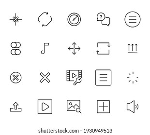Premium set of UI line icons. Web symbols for web sites and mobile app. Modern vector symbols, isolated on a white background. Simple thin line signs.