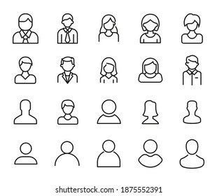 Premium set of user line icons. Simple pictograms pack. Stroke vector illustration on a white background. Modern outline style icons collection.