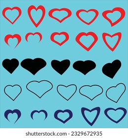  Premium set of vector heart line icons. Simple pictograms pack. Stroke vector illustration on a white background. Modern outline style icons collection.