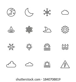 Premium set of weather line icons. Simple pictograms pack. Stroke vector illustration on a white background. Modern outline style icons collection.