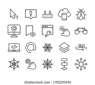 Premium set of web line icons. Web symbols for web sites and mobile app. Modern vector symbols, isolated on a white background. Simple thin line signs.