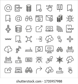 Premium set of web line icons. Web symbols for web sites and mobile app. Modern vector symbols, isolated on a white background. Simple thin line signs.