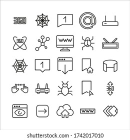 Premium set of web line icons. Web symbols for web sites and mobile app. Modern vector symbols, isolated on a white background. Simple thin line signs.