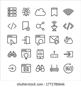 Premium set of web line icons. Web symbols for web sites and mobile app. Modern vector symbols, isolated on a white background. Simple thin line signs.