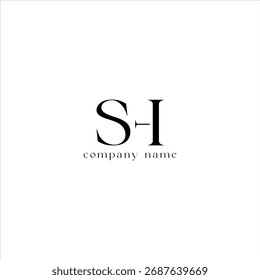 Premium SH Logo Design im Serifenstil. Ideal für Boutique, Schmuck oder High-End-Markenidentität.
