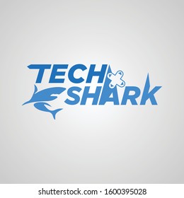Premium Shark Tech logo template vector design