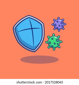 premium shield blocking virus vector illustration design