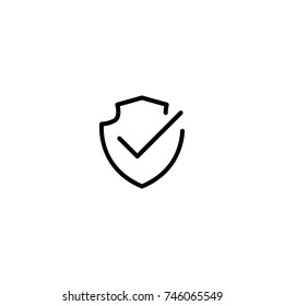 Premium shield icon or logo in line style. High quality sign and symbol on a white background. Vector outline pictogram for infographic, web design and app development.