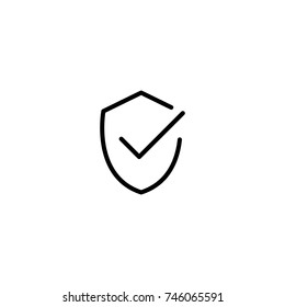 Premium shield icon or logo in line style. High quality sign and symbol on a white background. Vector outline pictogram for infographic, web design and app development.