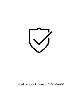 Premium shield icon or logo in line style. High quality sign and symbol on a white background. Vector outline pictogram for infographic, web design and app development.