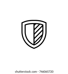 Premium shield icon or logo in line style. High quality sign and symbol on a white background. Vector outline pictogram for infographic, web design and app development.