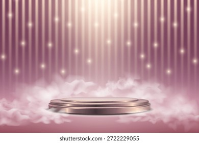 Fundo brilhante premium com pódio de holofote.