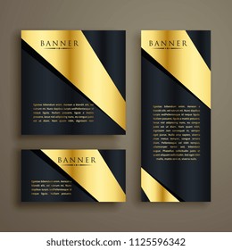 premium shiny golden banner set