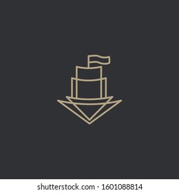 Premium Ship logo with modern concept. ship icon vector illustration