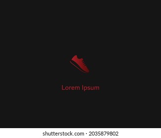 Premium-Schuhlogo, Vektorgrafik mit schwarzem Hintergrund.