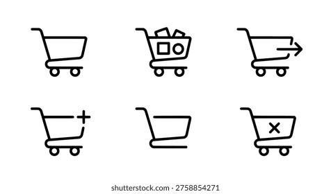 Premium Shopping Cart Icon Set – E-commerce UI UX Vector Icons Pack