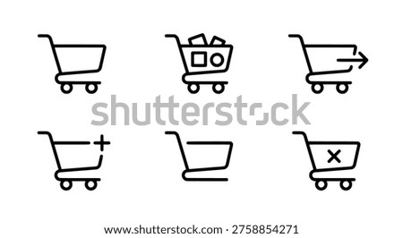 Premium Shopping Cart Icon Set – E-commerce UI UX Vector Icons Pack