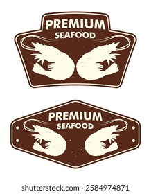 Premium Shrimp Seafood Vector Logo