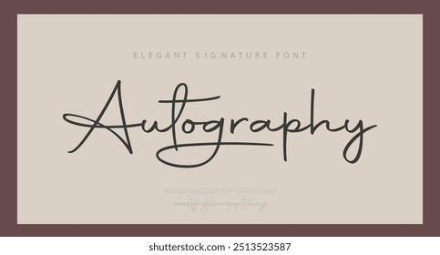 Premium signature luxury elegant alphabet letters and numbers. Elegant wedding typography classic serif font decorative vintage retro. Creative vector illustration