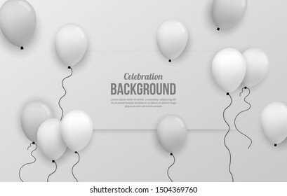 Premium silver ballon background for birthday party, graduation, celebration event and holiday