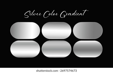 Conjunto de Gradientes de Colores Premium Silver - Cromo, blanco y lujoso color plateado Palette Swatches