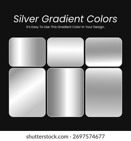 Conjunto de Gradientes de Colores Premium Silver - Cromo, blanco y lujoso color plateado Palette Swatches