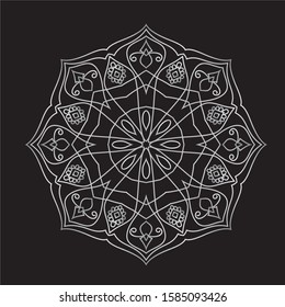Premium Silver Mandala Vector Art Pattern Design