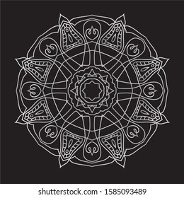 Premium Silver Mandala Vector Art Pattern Design