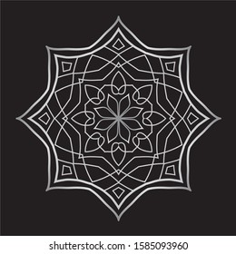 Premium Silver Mandala Vector Art Pattern Design