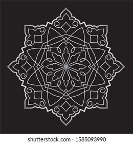 Premium Silver Mandala Vector Art Pattern Design