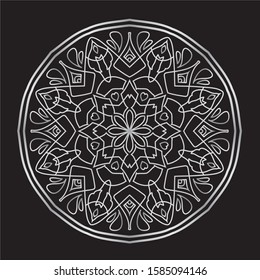 Premium Silver Mandala Vector Art Pattern Design