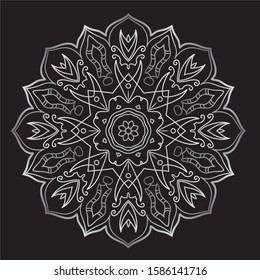 
Premium Silver Mandala Vector Art Pattern Design