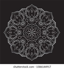 
Premium Silver Mandala Vector Art Pattern Design