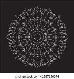 Premium Silver Mandala Vector Art Pattern Design