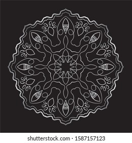 Premium Silver Mandala Vector Art Pattern Design