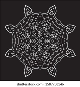 Premium Silver Mandala Vector Art Pattern Design 