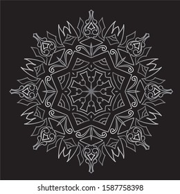 Premium Silver Mandala Vector Art Pattern Design 