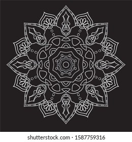 Premium Silver Mandala Vector Art Pattern Design 