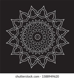 Premium Silver Mandala Vector Art Pattern Design
