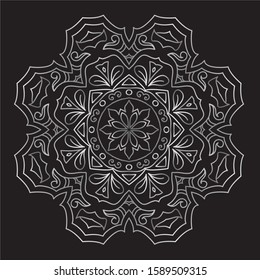 Premium Silver Mandala Vector Art Pattern Design 